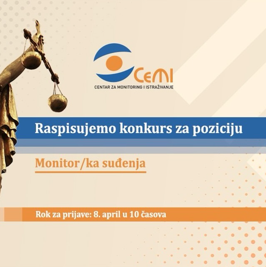Konkurs za poziciju: Monitor/ka suđenja