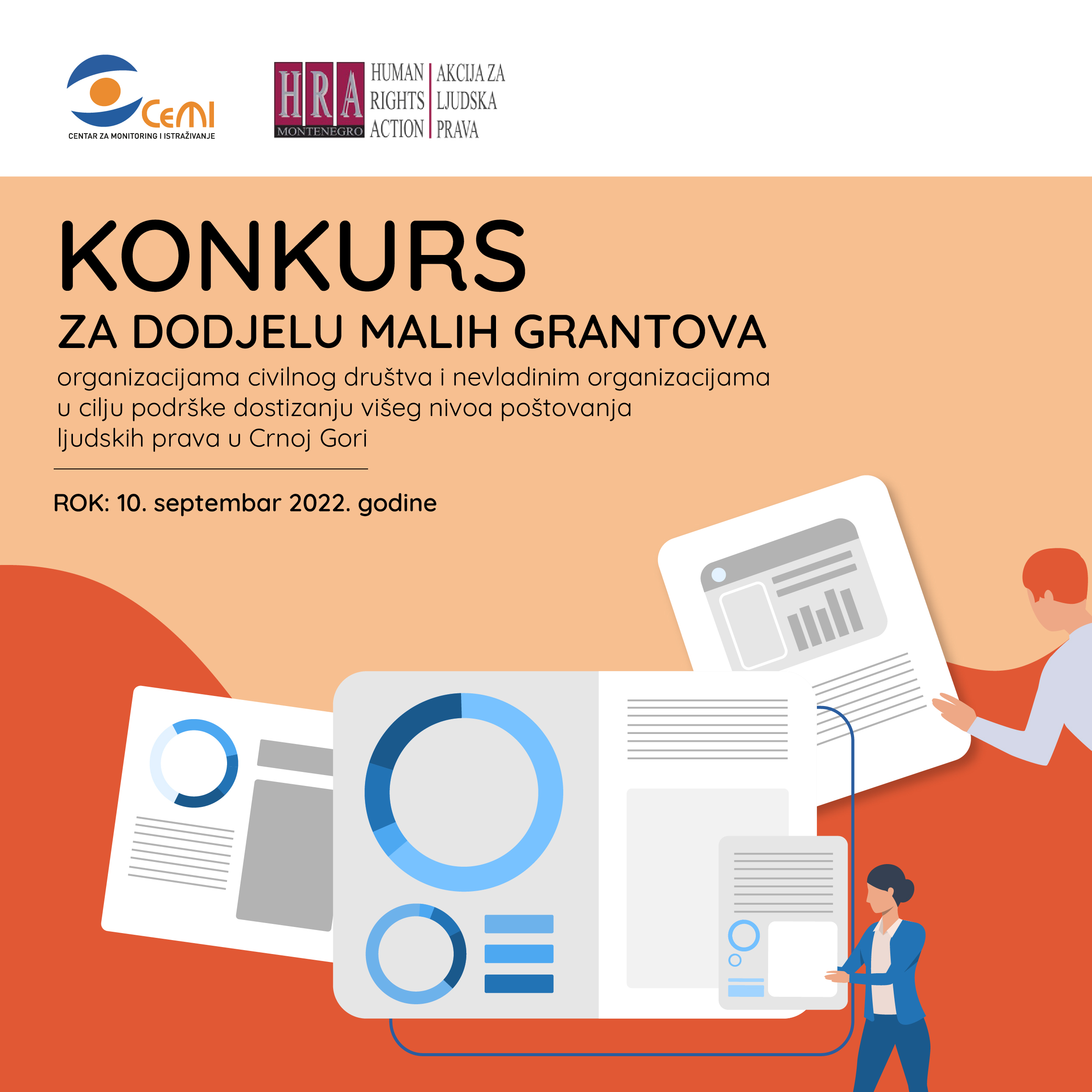 Konkurs za dodjelu malih grantova registrovanim i neregistrovanim organizacijama civilnog društva i nevladinim organizacijama u Crnoj Gori u cilju podrške dostizanju višeg nivoa poštovanja ljudskih prava u Crnoj Gori