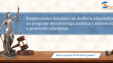 (Montenegrin) Konkurs za dodjelu stipendije za program monitoringa suđenja i aktivnosti u pravnom odjeljenju